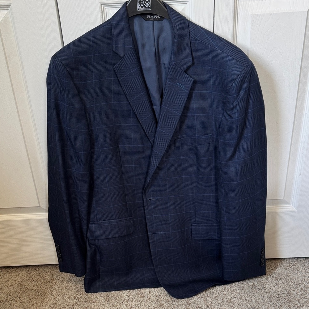 Jos. A. Bank Navy Checkered Blazer
